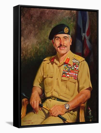 King Hussein of Jordan, 1980 (Oil on Canvas)-Terence Cuneo-Framed Stretched Canvas