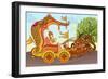 King in Horse Chariot-stockshoppe-Framed Art Print