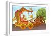 King in Horse Chariot-stockshoppe-Framed Art Print