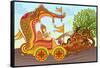 King in Horse Chariot-stockshoppe-Framed Stretched Canvas