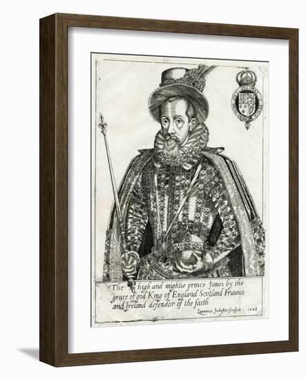 King James I of England and VI of Scotland-Laurence Johnson-Framed Art Print