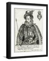 King James I of England and VI of Scotland-Laurence Johnson-Framed Art Print