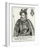 King James I of England and VI of Scotland-Laurence Johnson-Framed Art Print