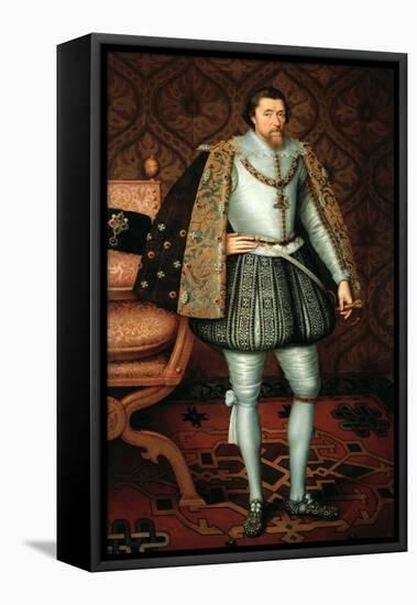 King James I of England-Paul van Somer-Framed Stretched Canvas