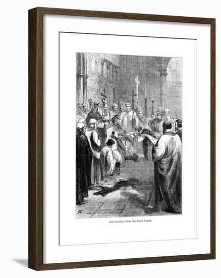 King John (1167-121) Kneeling before the Pope's Legate, 1213-null-Framed Giclee Print