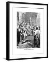 King John (1167-121) Kneeling before the Pope's Legate, 1213-null-Framed Giclee Print