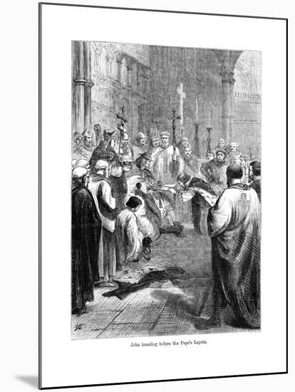 King John (1167-121) Kneeling before the Pope's Legate, 1213-null-Mounted Giclee Print