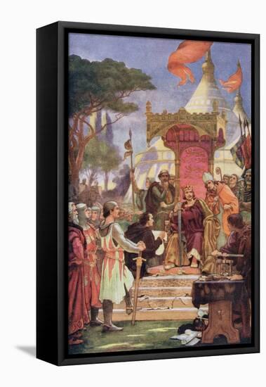 King John (1167-1216) at the Signing of the Magna Carta, 15th June 1215, Illustration from…-Ernest Normand-Framed Stretched Canvas