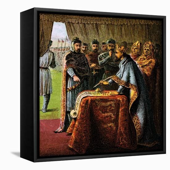 King John and the Magna Carta, 1215-null-Framed Stretched Canvas