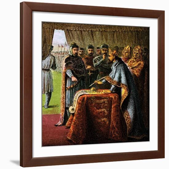 King John and the Magna Carta, 1215-null-Framed Giclee Print