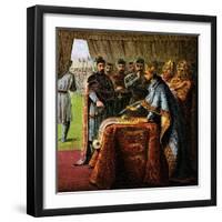 King John and the Magna Carta, 1215-null-Framed Giclee Print