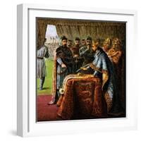 King John and the Magna Carta, 1215-null-Framed Giclee Print