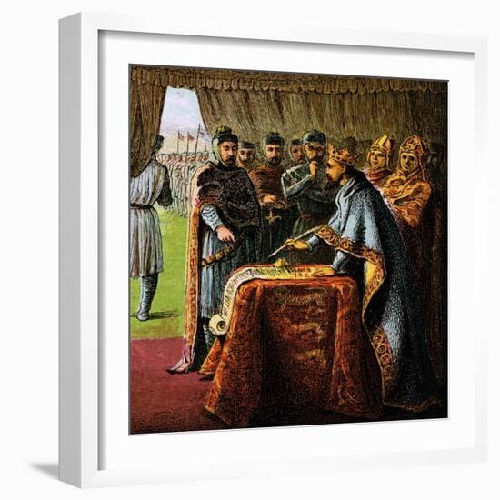 King John and the Magna Carta, 1215-null-Framed Giclee Print