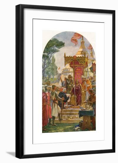 King John Granting the Magna Carta at Runnymede-Ernest Normand-Framed Giclee Print