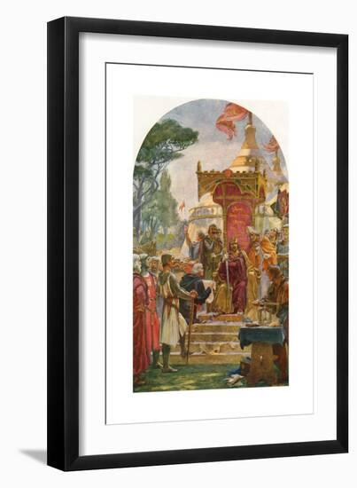 King John Granting the Magna Carta at Runnymede-Ernest Normand-Framed Giclee Print