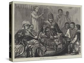King John of Abyssinia on His Throne-null-Stretched Canvas