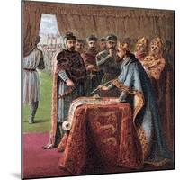 King John of England Signs the Magna Carta (From: Pictures of English Histor), 1868-Joseph Martin Kronheim-Mounted Giclee Print