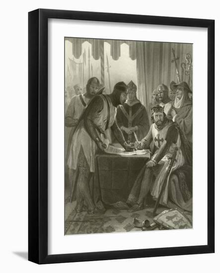 King John Signing Magna Carta, 1215-Alonzo Chappel-Framed Giclee Print