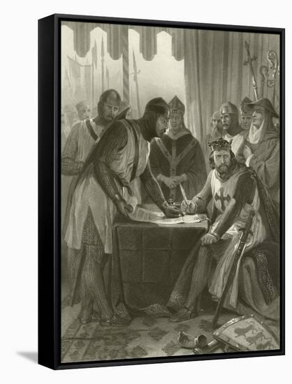 King John Signing Magna Carta, 1215-Alonzo Chappel-Framed Stretched Canvas