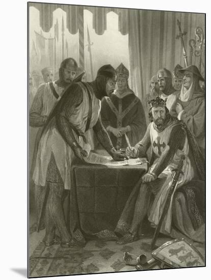 King John Signing Magna Carta, 1215-Alonzo Chappel-Mounted Giclee Print