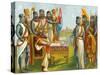 King John Signing Magna Carta-English School-Stretched Canvas