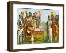 King John Signing Magna Carta-English School-Framed Giclee Print