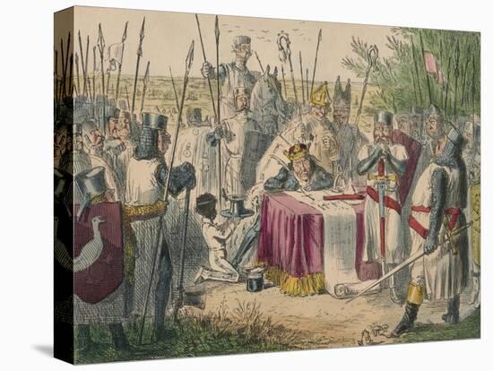 King John Signing Magna Charta, 1850-John Leech-Stretched Canvas