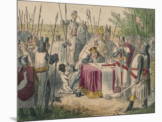 King John Signing Magna Charta, 1850-John Leech-Mounted Giclee Print