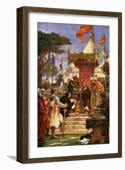 King John Signs Magna Carta, 15 June 1215-Ernest Normand-Framed Giclee Print