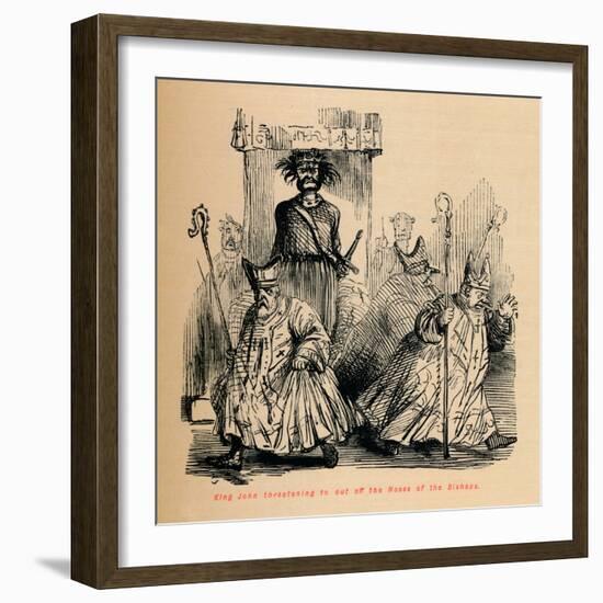 'King John threatening to cut off the Noses of the Bishops', c1860, (c1860)-John Leech-Framed Giclee Print