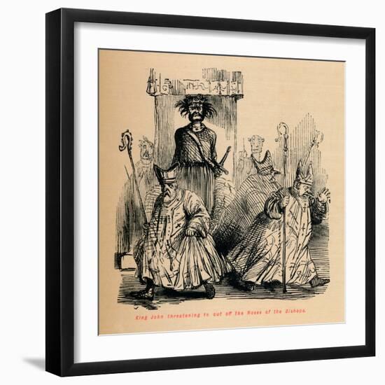 'King John threatening to cut off the Noses of the Bishops', c1860, (c1860)-John Leech-Framed Giclee Print