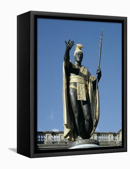 King Kamehameha Statue, Honolulu, Hawaii, Hawaiian Islands, USA-Adina Tovy-Framed Stretched Canvas