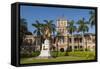 King Kamehameha Statue in Front of Aliiolani Hale (Hawaii State Supreme Court)-Michael DeFreitas-Framed Stretched Canvas