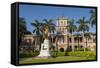 King Kamehameha Statue in Front of Aliiolani Hale (Hawaii State Supreme Court)-Michael DeFreitas-Framed Stretched Canvas