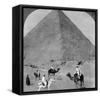 King Khufu's Tomb, the Great Phyramid of Giza, Egypt, 1905-Underwood & Underwood-Framed Stretched Canvas