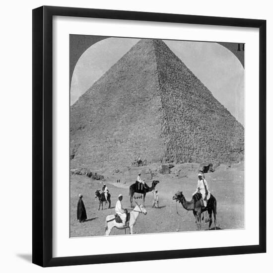 King Khufu's Tomb, the Great Phyramid of Giza, Egypt, 1905-Underwood & Underwood-Framed Photographic Print