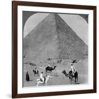 King Khufu's Tomb, the Great Phyramid of Giza, Egypt, 1905-Underwood & Underwood-Framed Photographic Print