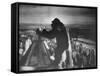 King Kong Clinging to Top of Empire State Building Tower in Horror Movie with Fay Wray in His Hands-Alfred Eisenstaedt-Framed Stretched Canvas