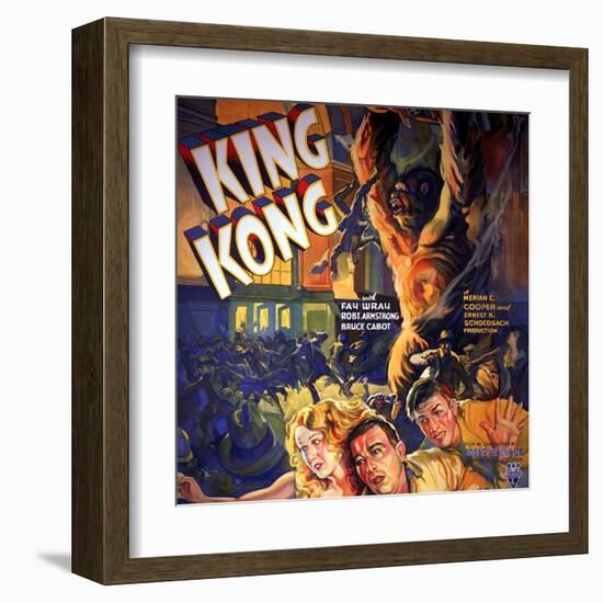 King Kong, Fay Wray, Robert Armstrong, Bruce Cabot, 1933-null-Framed Art Print