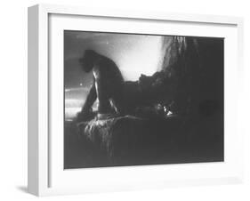 King Kong in a Scene with Fay Wray, During the Motion Picture-null-Framed Photographic Print