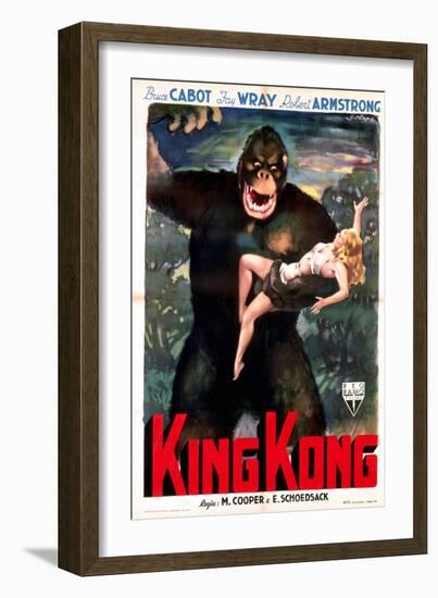 King Kong, Italian Poster Art, 1933-null-Framed Art Print