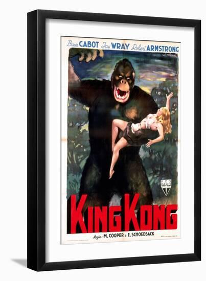 King Kong, Italian Poster Art, 1933-null-Framed Art Print