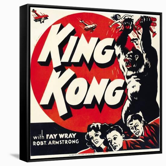 King Kong, jumbo window card, 1933-null-Framed Stretched Canvas