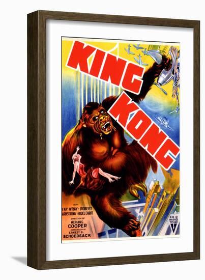 King Kong, 'King Kong' Holding Fay Wray Atop the Empire State Building, 1933-null-Framed Art Print