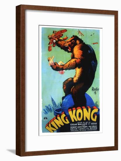 King Kong, Swedish Poster Art, 1933-null-Framed Art Print