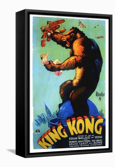 King Kong, Swedish Poster Art, 1933-null-Framed Stretched Canvas