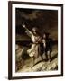 King Lear and the Fool in the Storm, Act III Scene 2 from "King Lear" by William Shakespeare 1836-Louis Boulanger-Framed Giclee Print