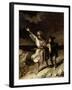 King Lear and the Fool in the Storm, Act III Scene 2 from "King Lear" by William Shakespeare 1836-Louis Boulanger-Framed Giclee Print