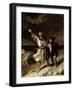 King Lear and the Fool in the Storm, Act III Scene 2 from "King Lear" by William Shakespeare 1836-Louis Boulanger-Framed Giclee Print