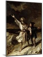 King Lear and the Fool in the Storm, Act III Scene 2 from "King Lear" by William Shakespeare 1836-Louis Boulanger-Mounted Giclee Print